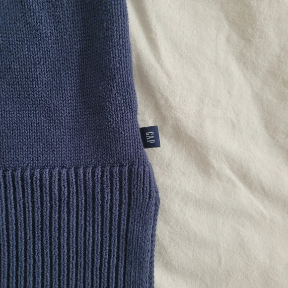 GAP Women's Navy Blue Knit Sweater Cardigan 100% Cotton Size M - Picture 7 of 10